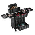 Customized Makeup Trolley Rolling Artist Train Case Makeup Case With Large Sliding Drawer